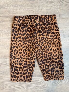 Leopard Print women’s Bike Shorts - Brown/Black